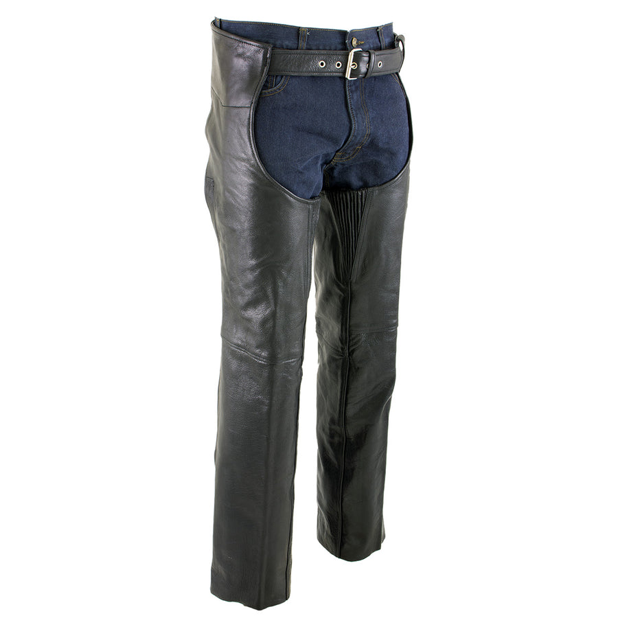 Xelement 7554 Men's Black 'Advanced Dual Comfort' Leather Chaps