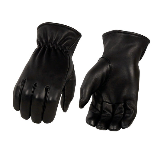 Milwaukee Leather MG7596 Men’s Black ‘Cool-Tec’ Leather ‘Cinch Wrist’ Unlined Deerskin Gloves