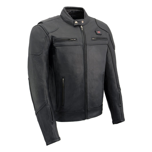 Milwaukee Leather MLM1514SET Men's Black ALL SEASONS Leather Motorcycle Jacket with Heated and Cool-Tec Technology